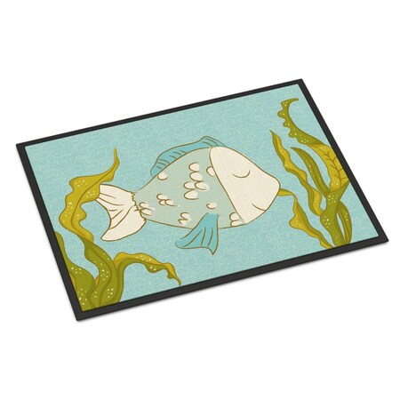 Carolines Treasures Blue Fish Indoor or Outdoor Mat - 18 x 27 in. BB8545MAT
